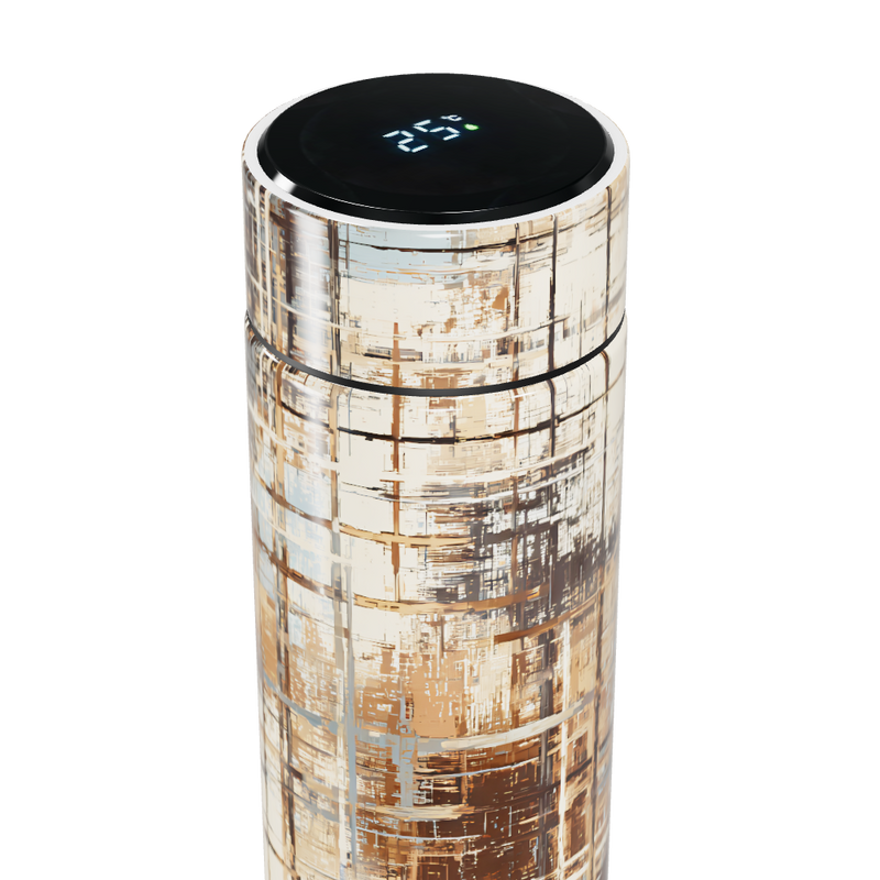 Garrafa Térmica Touch - Estampa Abstrata Bege