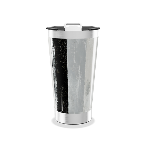 Copo Térmico - Preto e Branco Aço Inox