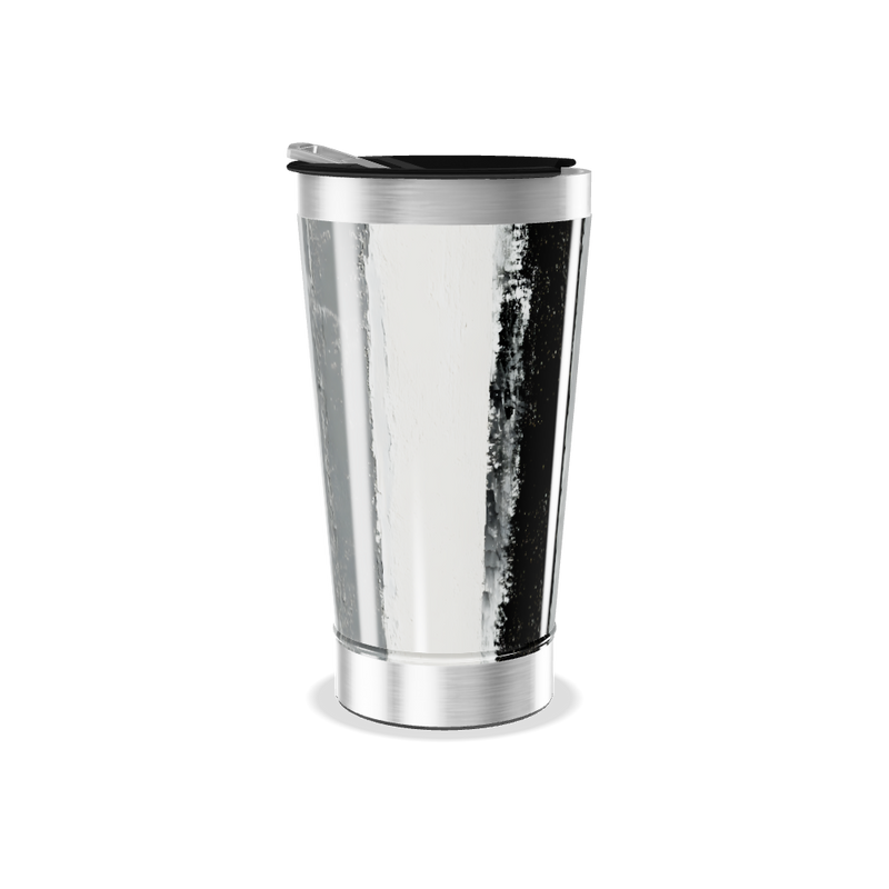 Copo Térmico - Preto e Branco Aço Inox