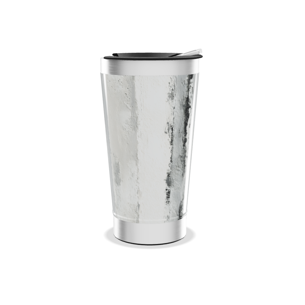 Copo Térmico - Preto e Branco Aço Inox