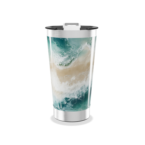 Copo Térmico - Estampa Praia Azul