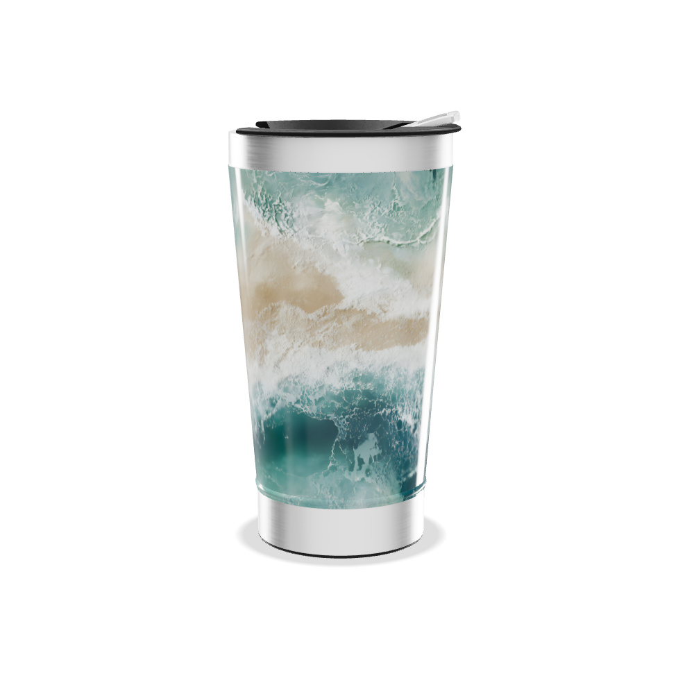 Copo Térmico - Estampa Praia Azul