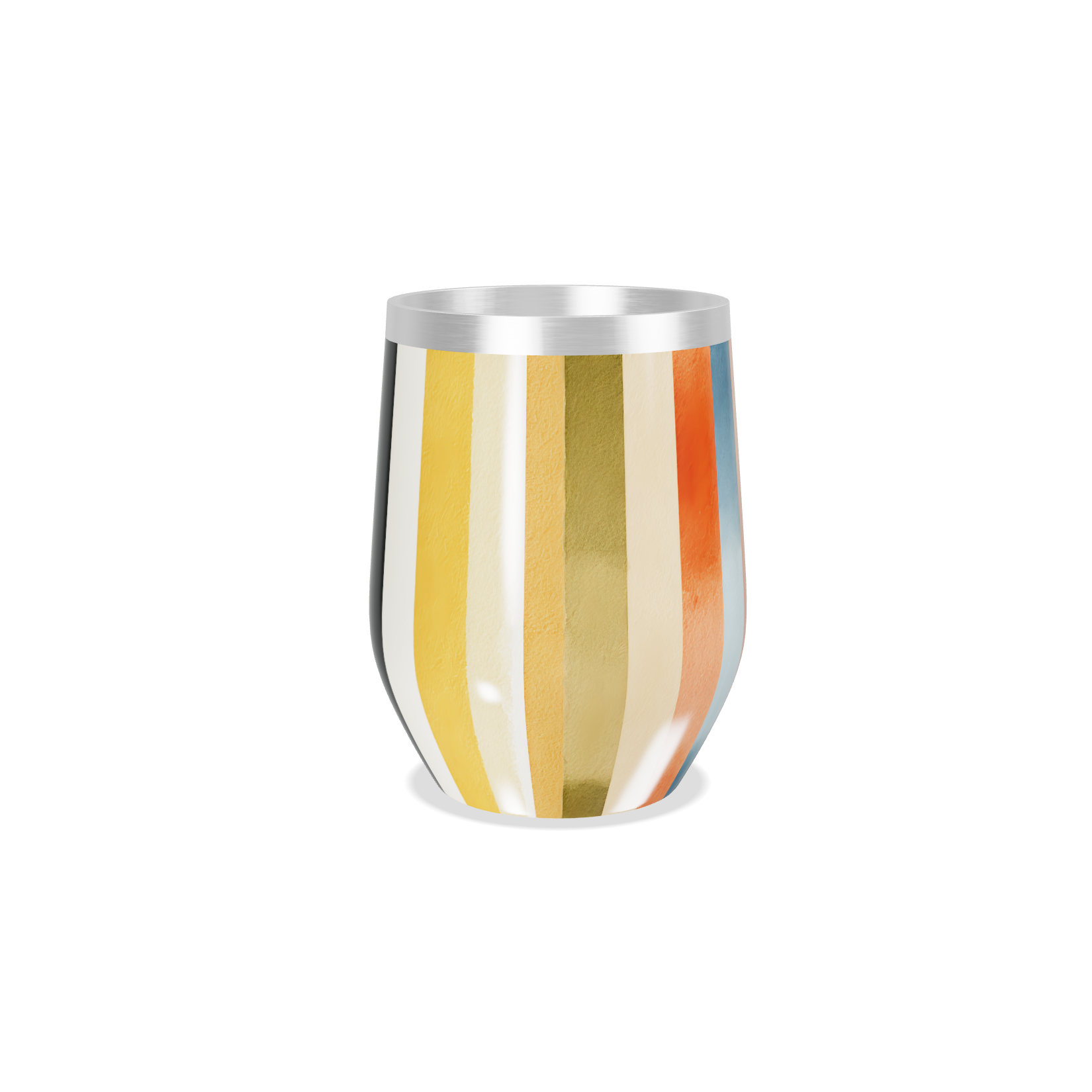 Copo Térmico Slim - Listrado Colorido Inox