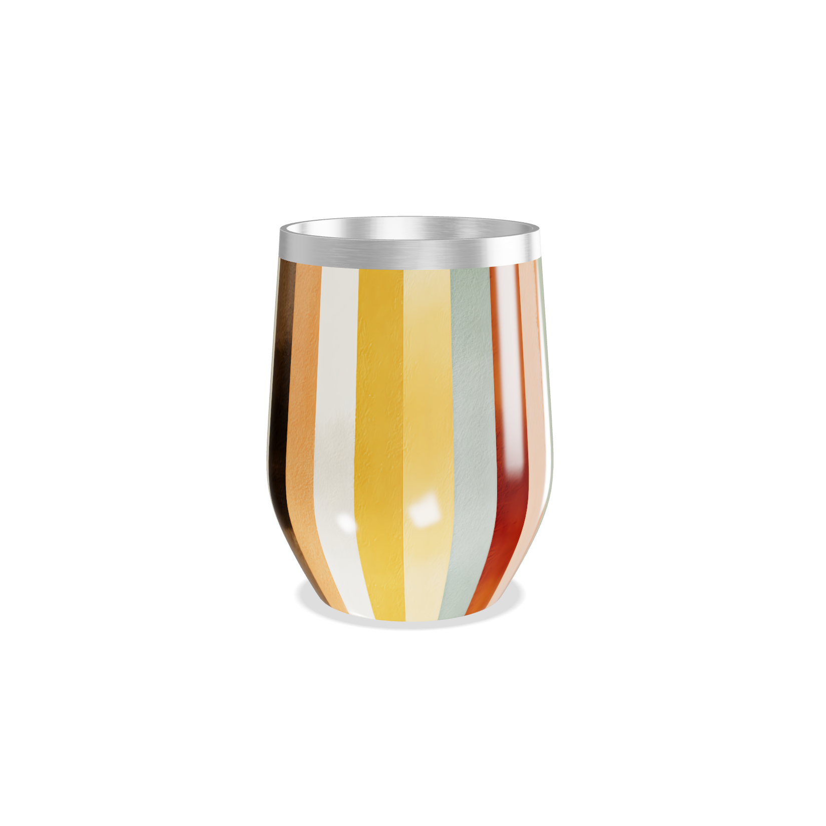 Copo Térmico Slim - Listrado Colorido Inox