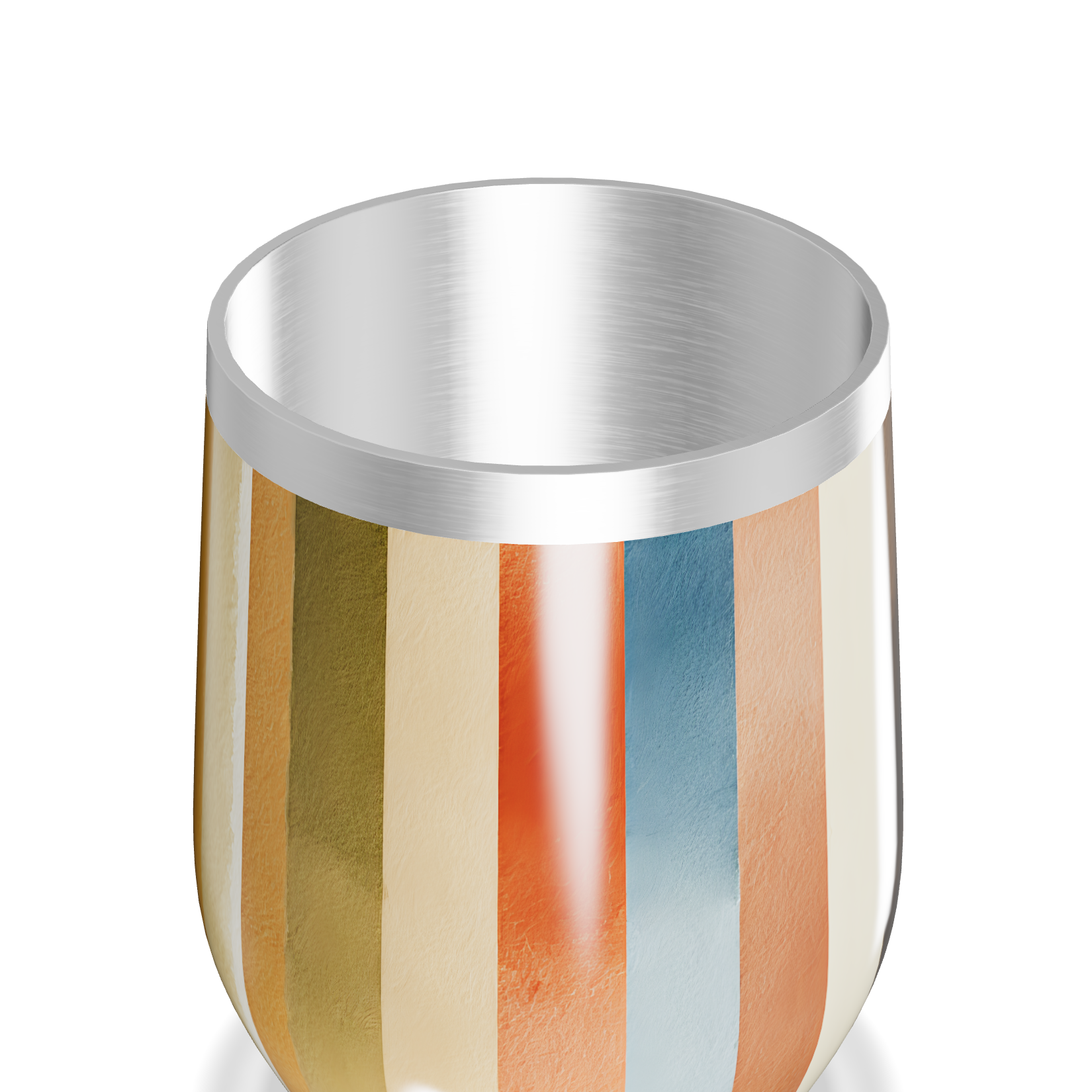 Copo Térmico Slim - Listrado Colorido Inox