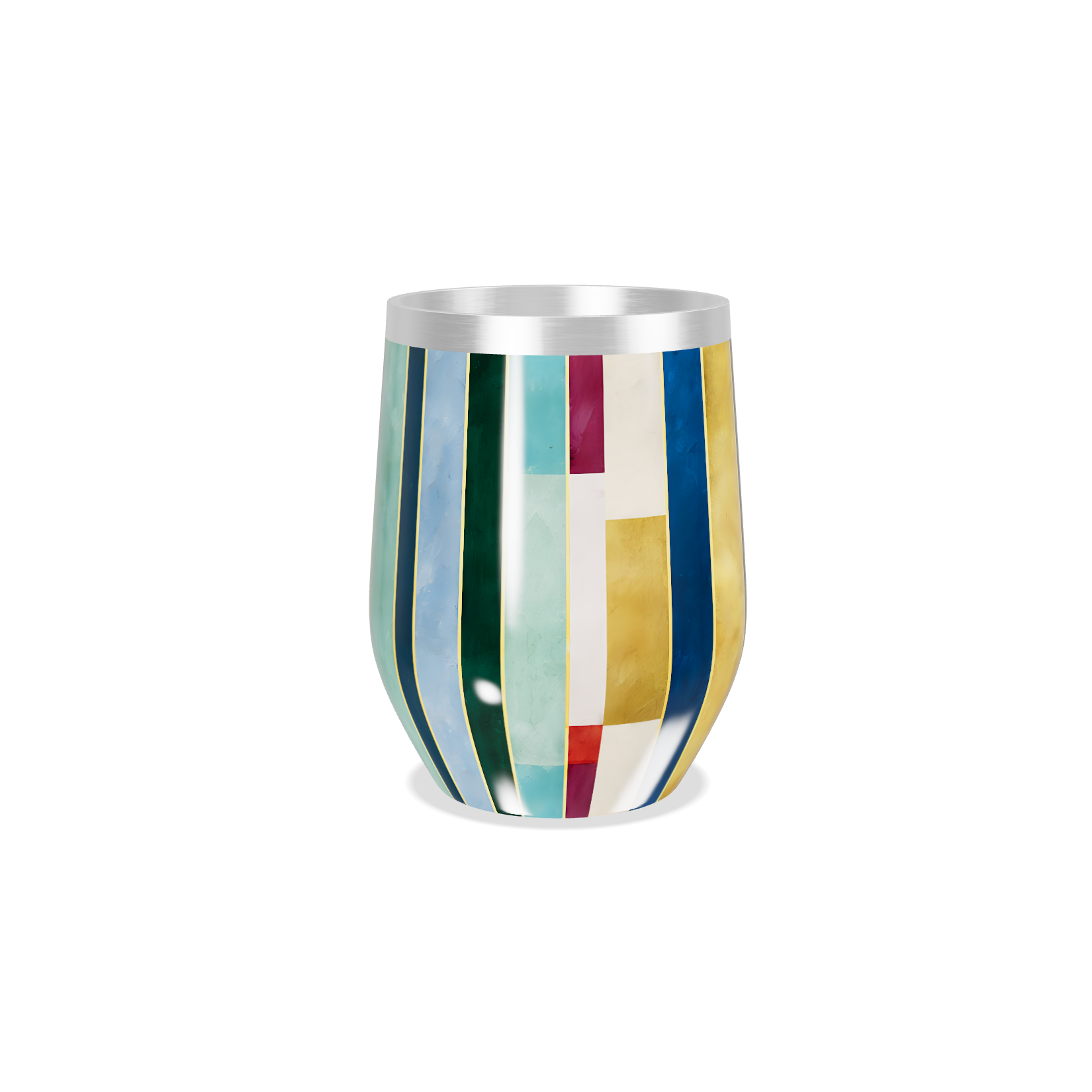 Copo Térmico Slim Listrado Multicolorido