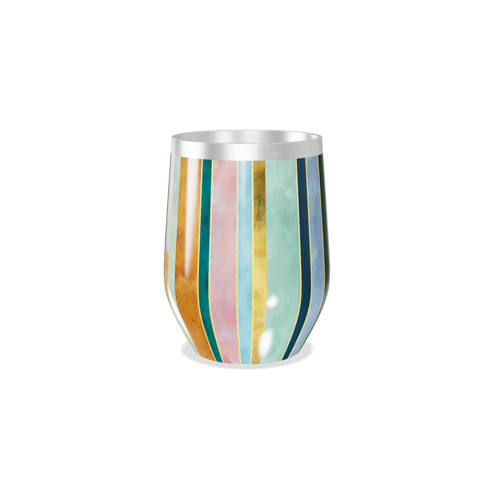 Copo Térmico Slim Listrado Multicolorido