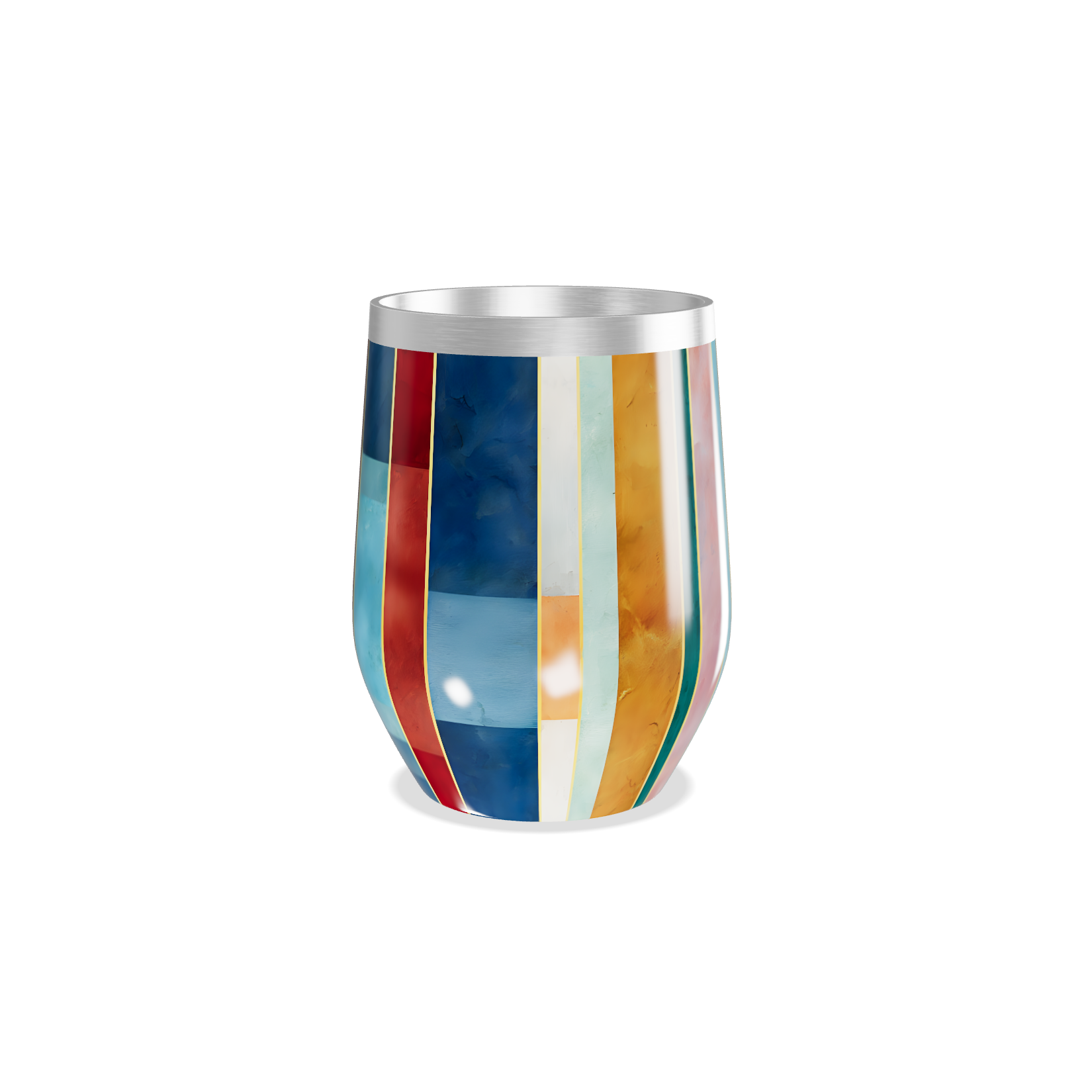 Copo Térmico Slim Listrado Multicolorido