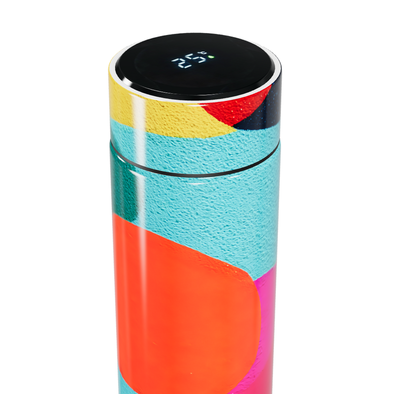 Garrafa Térmica Touch - Colorida com Estampa Abstrata