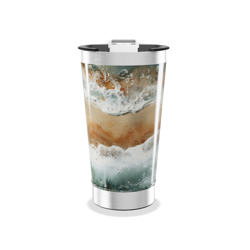 Copo Térmico - Estampa Marrom e Azul