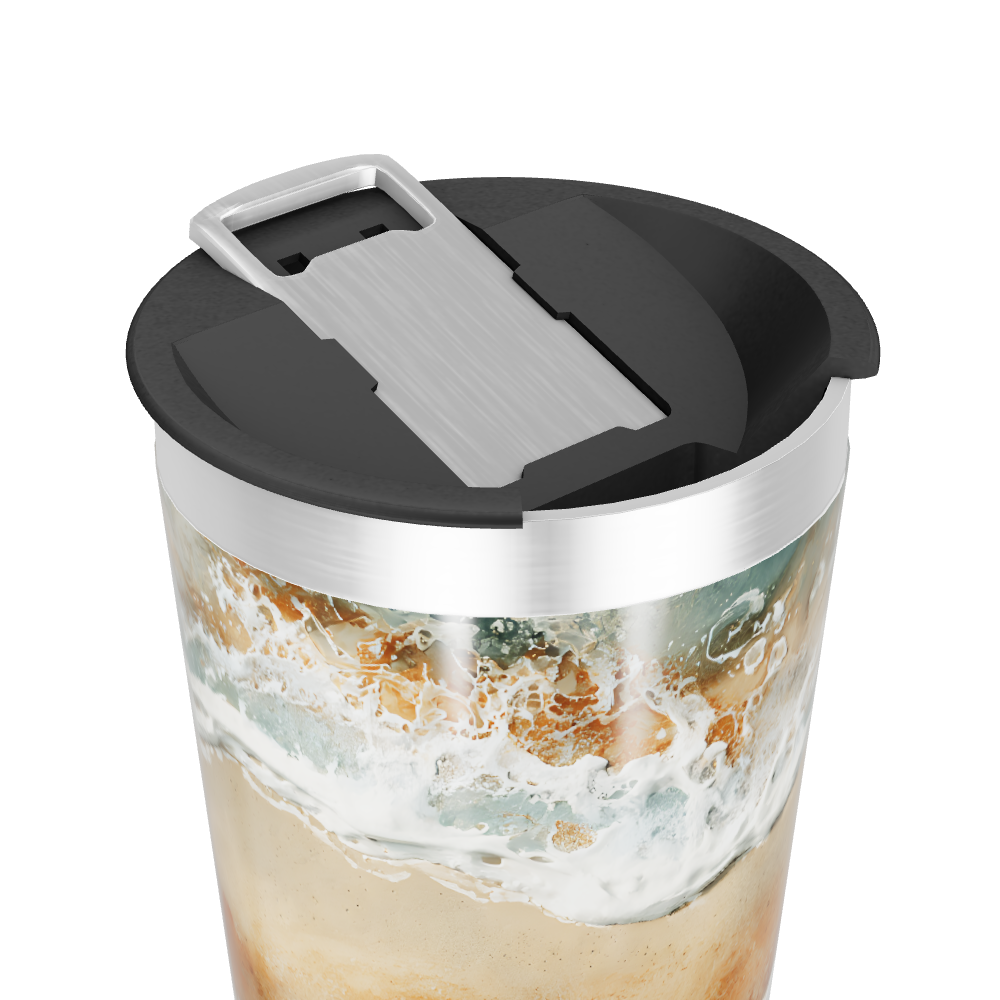 Copo Térmico - Estampa Marrom e Azul