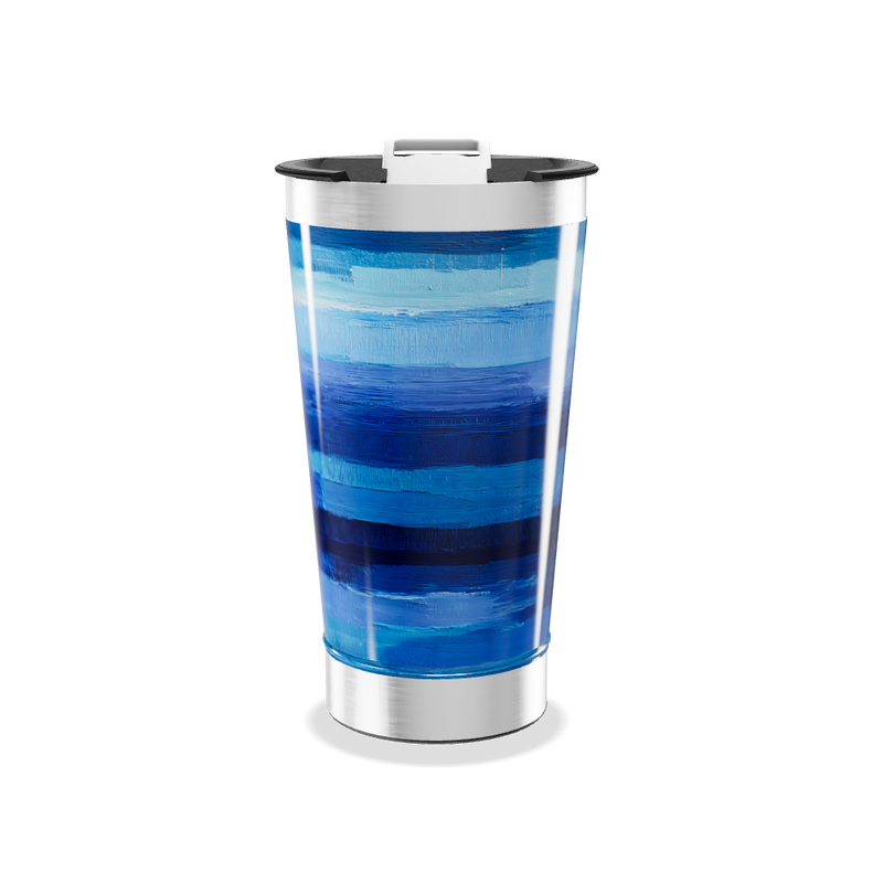 Copo Térmico - Azul com Listras