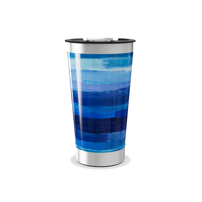 Copo Térmico - Azul com Listras