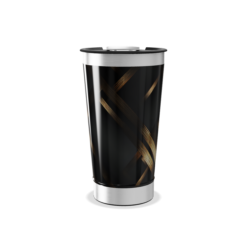 Copo Térmico - Preto com Trama Dourada