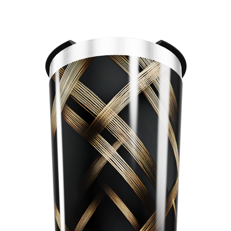 Copo Térmico - Preto com Trama Dourada
