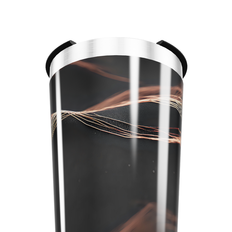 Copo Térmico - Preto com Estampa de Linhas