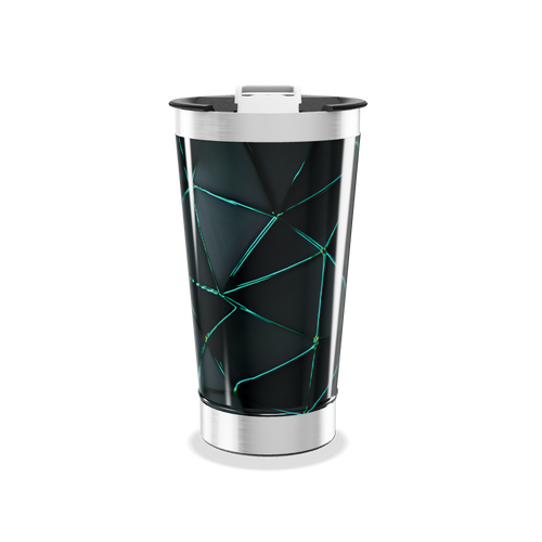 Copo Térmico - Preto com Geometria Verde