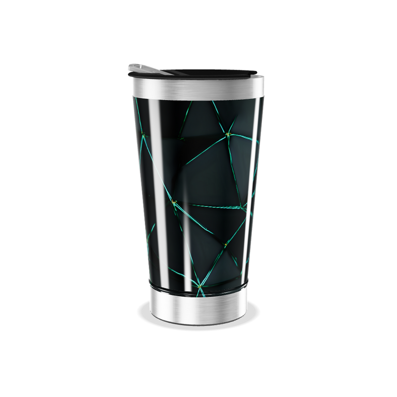 Copo Térmico - Preto com Geometria Verde