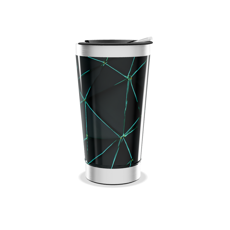 Copo Térmico - Preto com Geometria Verde