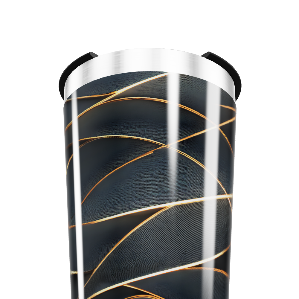 Copo Térmico - Preto com Linhas Douradas