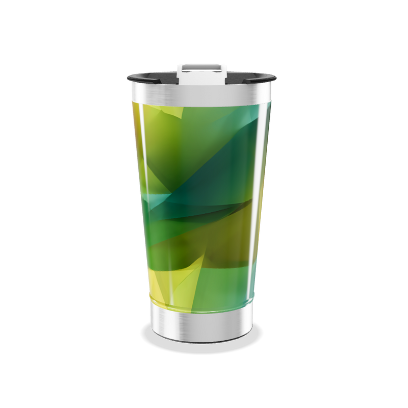 Copo Térmico - Verde Abstrato Aço Inox