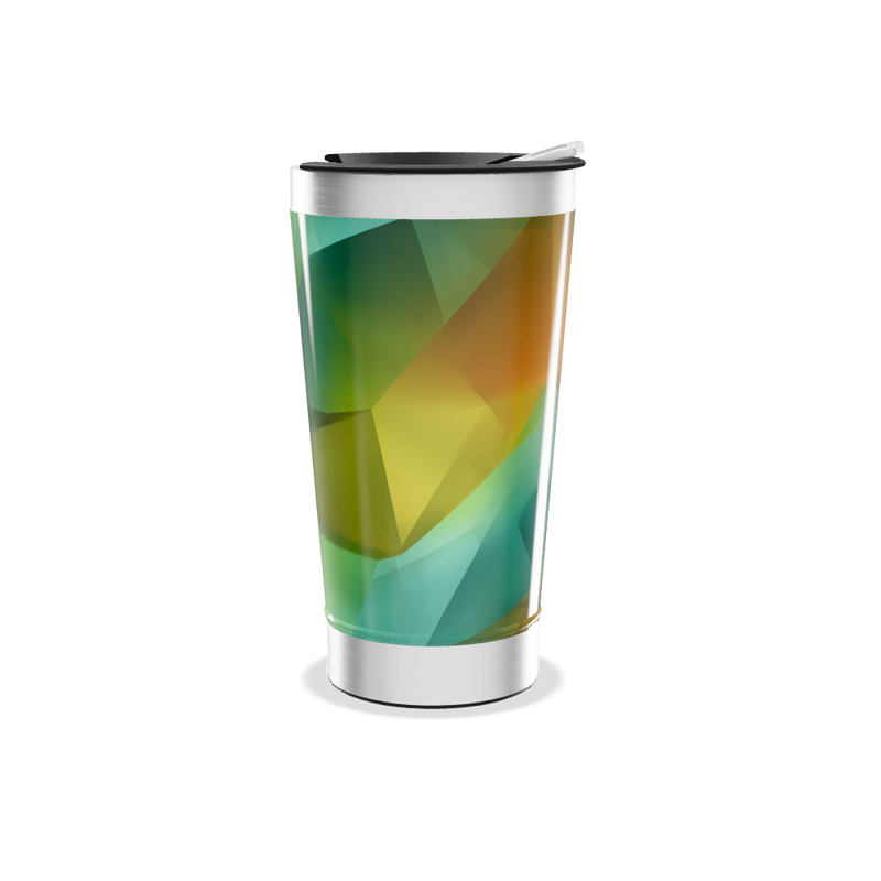 Copo Térmico - Verde Abstrato Aço Inox