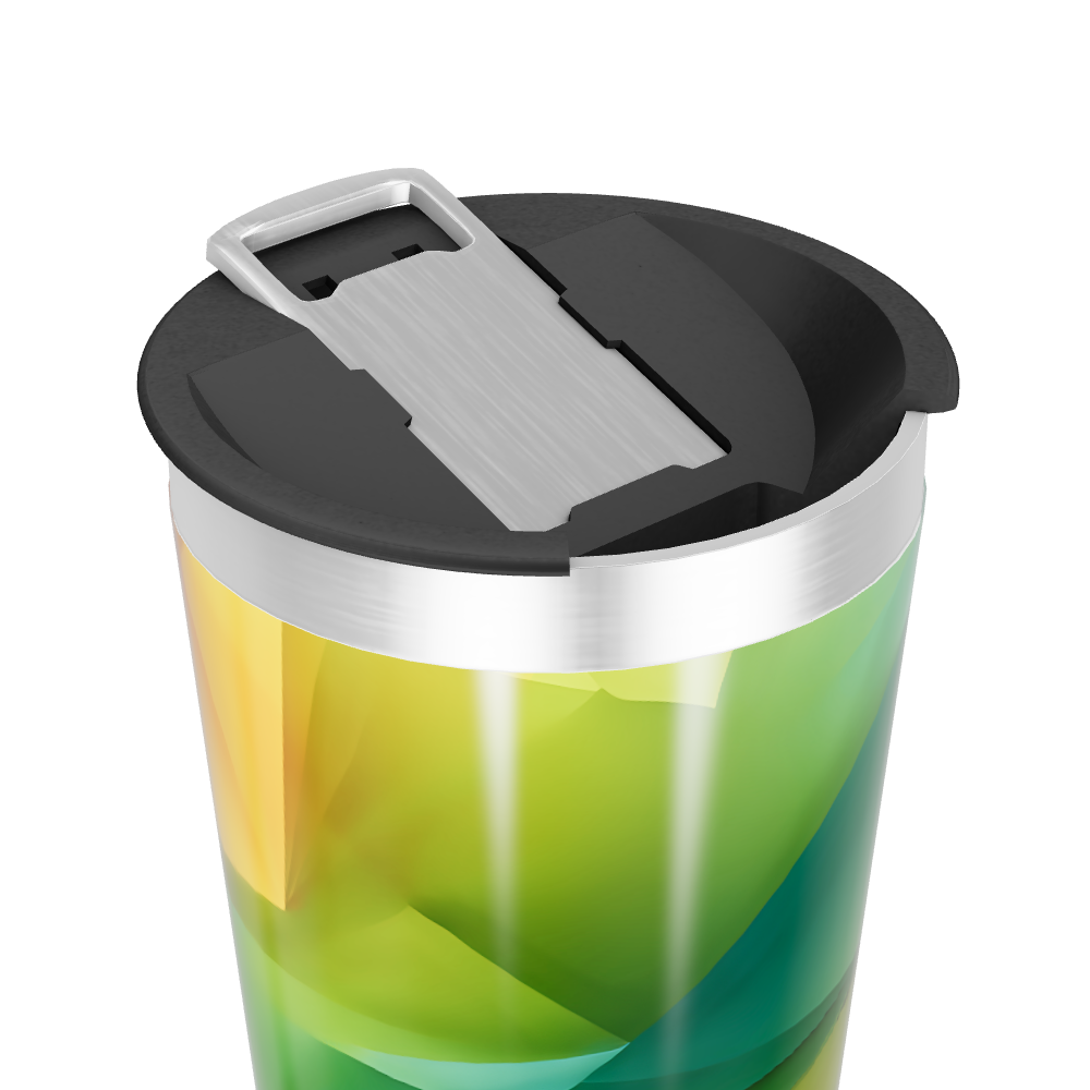 Copo Térmico - Verde Abstrato Aço Inox