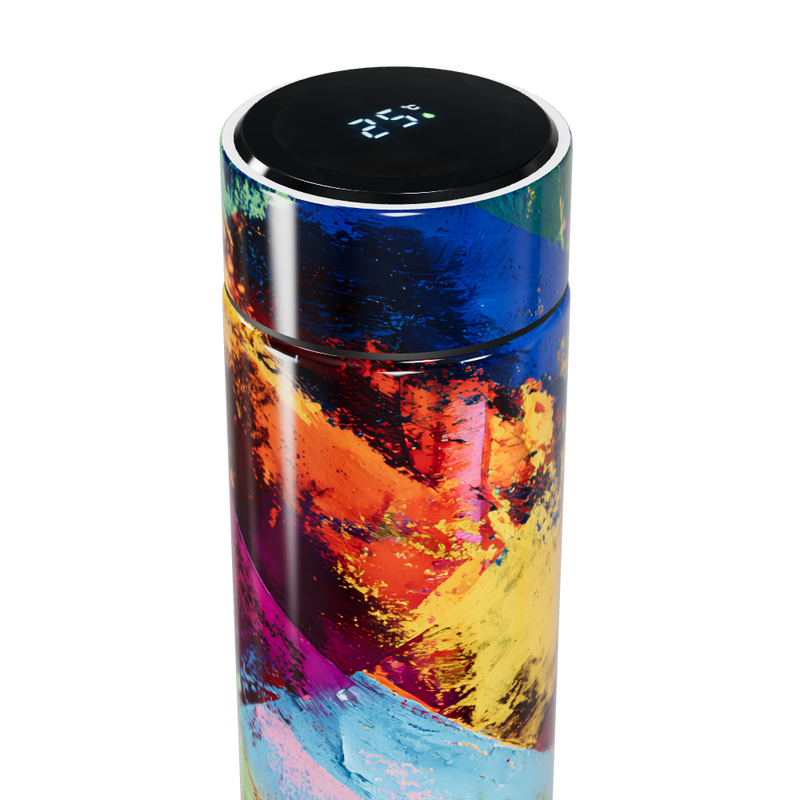 Garrafa Térmica Touch - Colorida Abstrata Inox