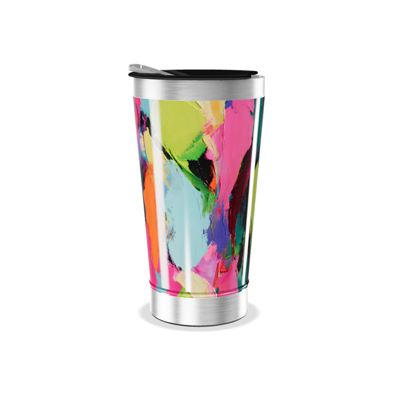 Copo Térmico - Com estampa abstrata colorida