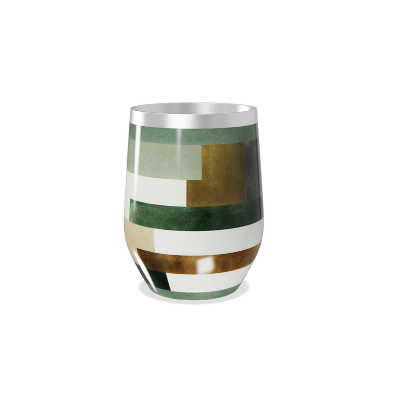 Copo Térmico Slim - Listras Verde e Marrom