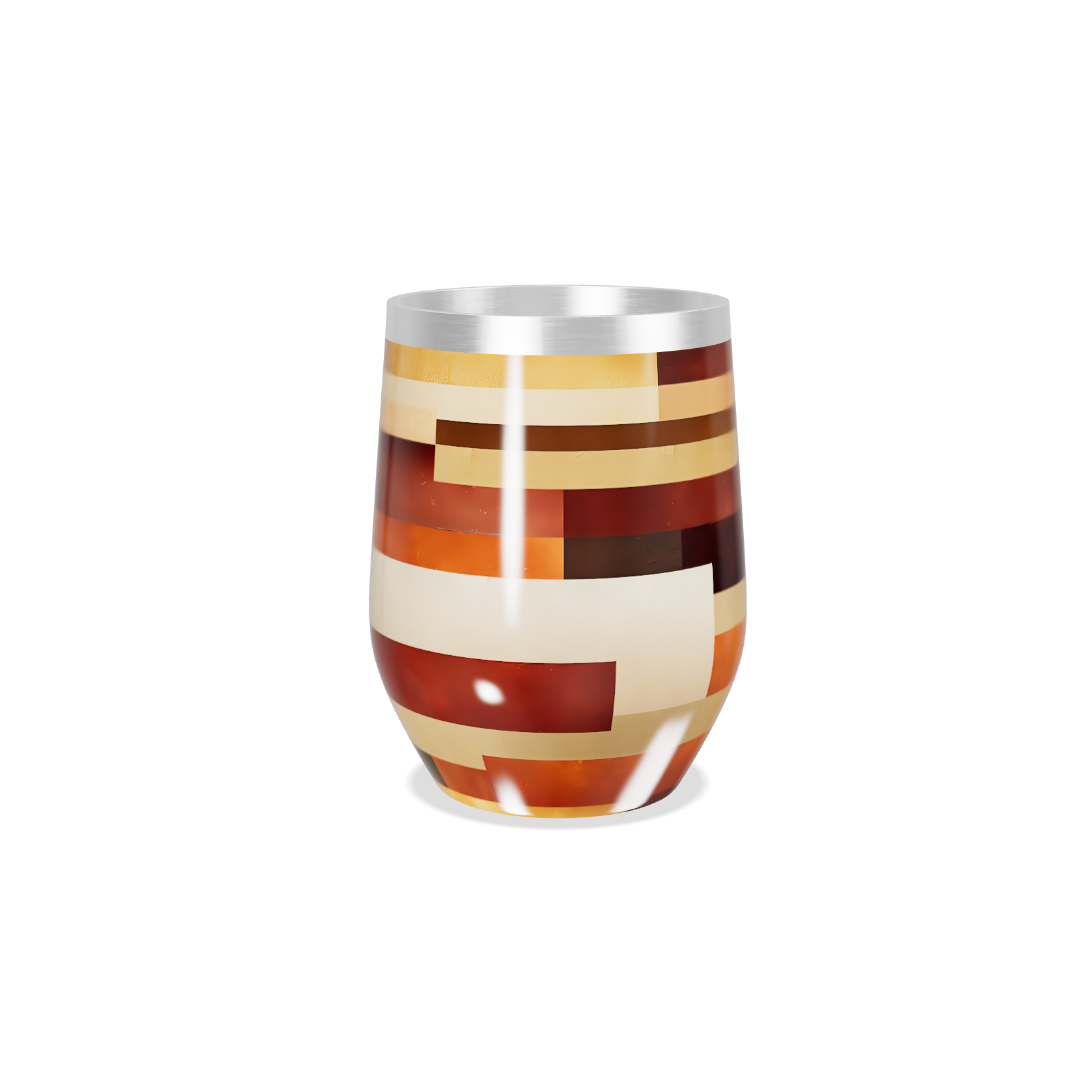 Copo Térmico Slim - Listras Coloridas Madeira