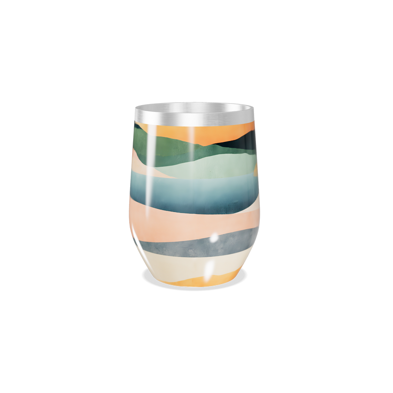 Copo Térmico Slim - Estampa Ondas Coloridas