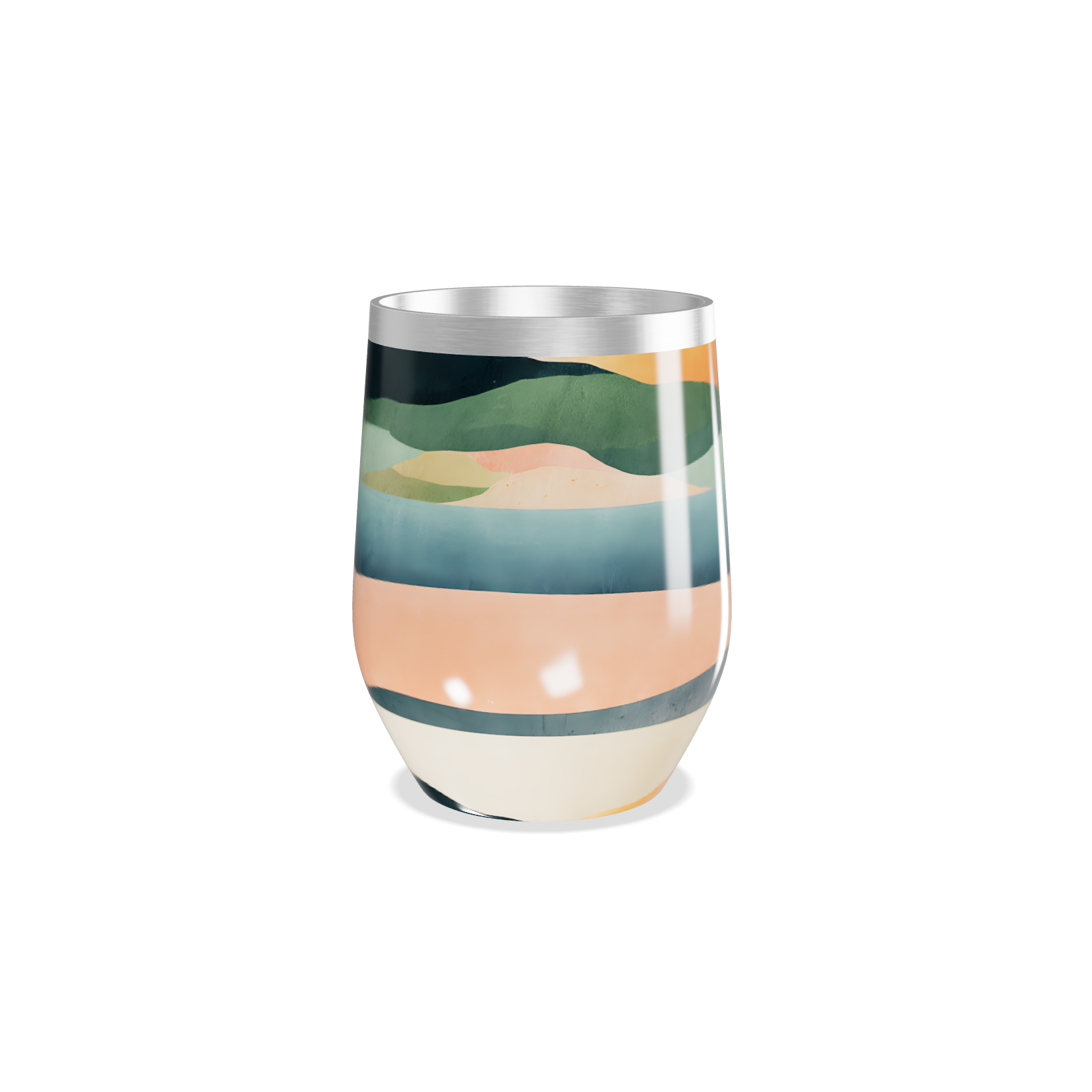 Copo Térmico Slim - Estampa Ondas Coloridas