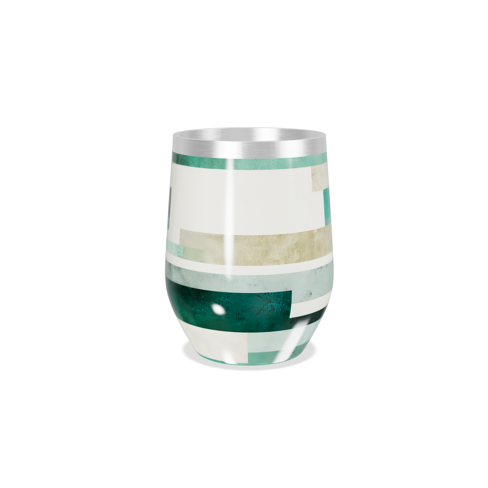 Copo Térmico Slim - Listras Verde e Bege