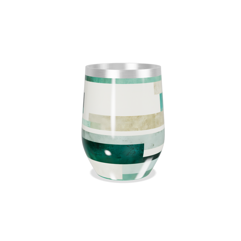 Copo Térmico Slim - Listras Verde e Bege