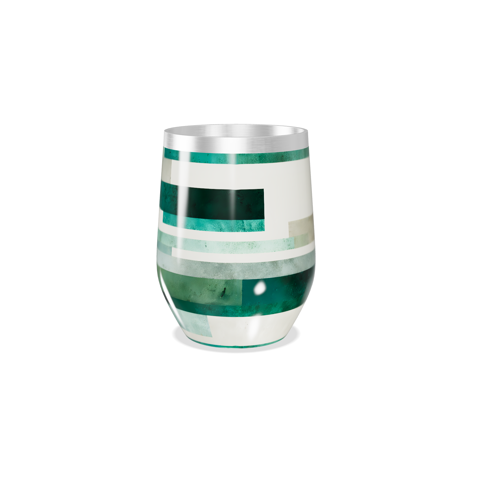 Copo Térmico Slim - Listras Verde e Bege