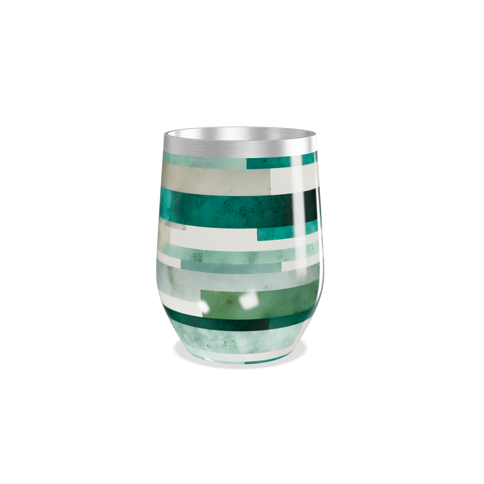 Copo Térmico Slim - Listras Verde e Bege