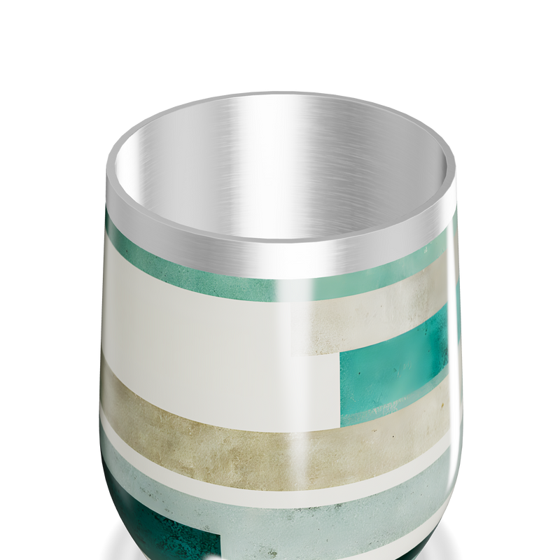 Copo Térmico Slim - Listras Verde e Bege