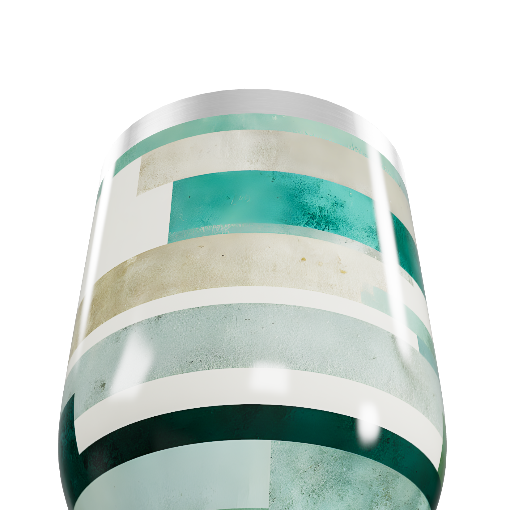 Copo Térmico Slim - Listras Verde e Bege