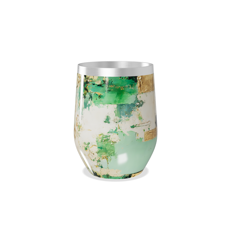 Copo Térmico Slim - Verde Abstrato Aço Inox