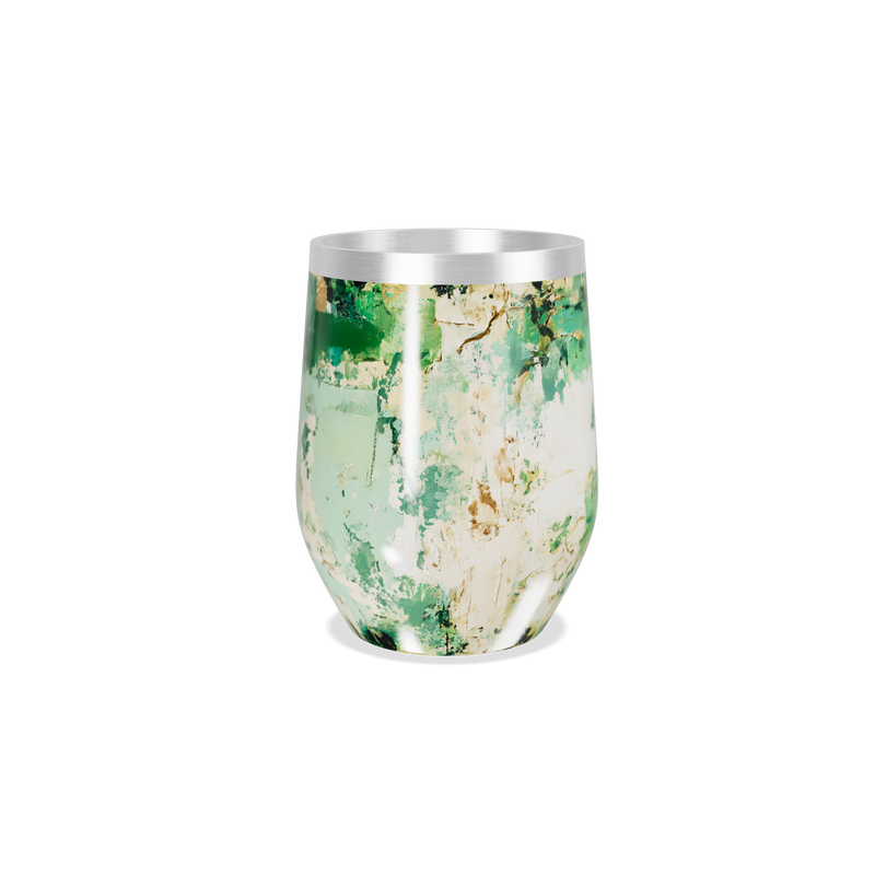 Copo Térmico Slim - Verde Abstrato Aço Inox