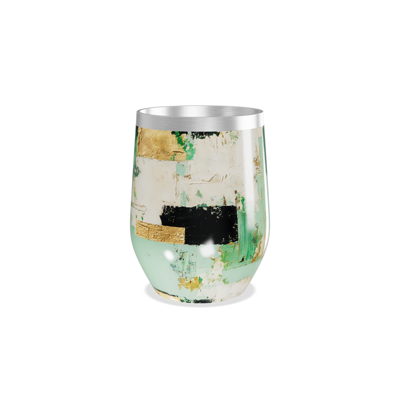 Copo Térmico Slim - Verde Abstrato Aço Inox