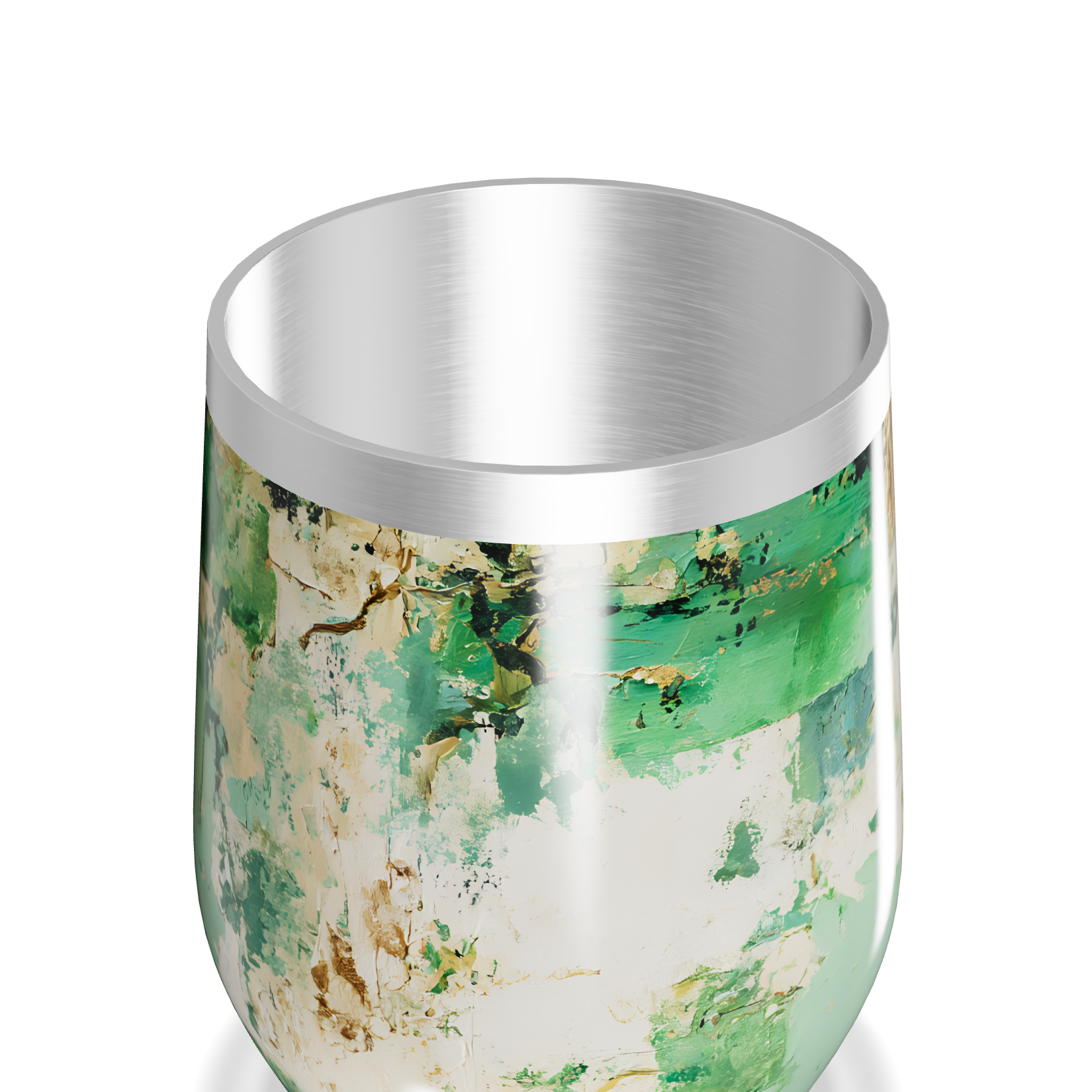 Copo Térmico Slim - Verde Abstrato Aço Inox