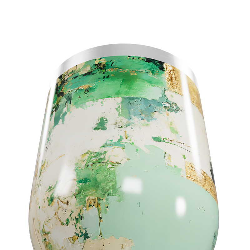 Copo Térmico Slim - Verde Abstrato Aço Inox