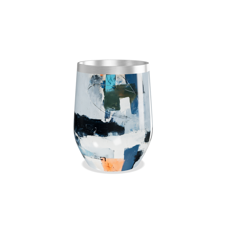 Copo Térmico Slim - Estampa Abstrata Azul