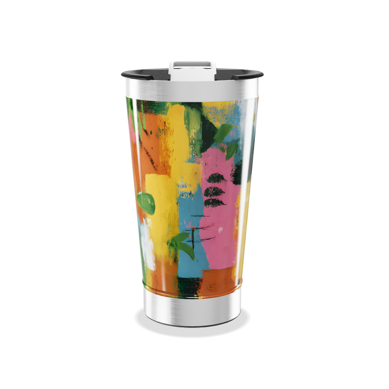 Copo Térmico - Estampa Abstrata Colorida