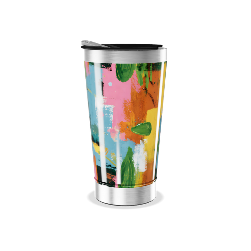 Copo Térmico - Estampa Abstrata Colorida