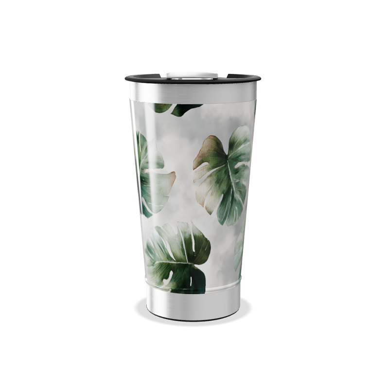 Copo Térmico - Folhas Tropicais Inox