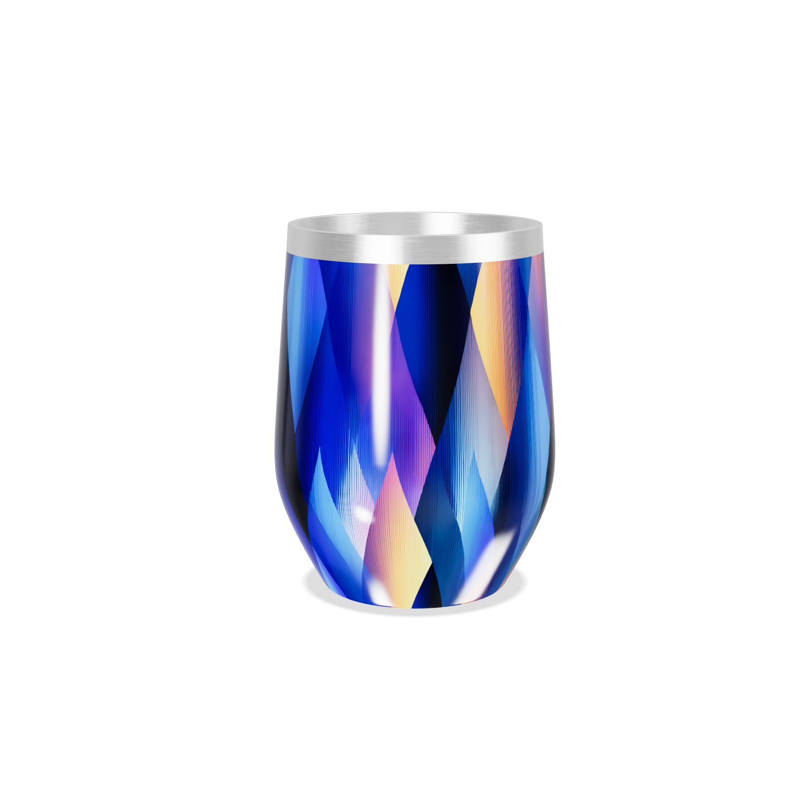 Copo Térmico Slim - Azul Geométrico Metalizado