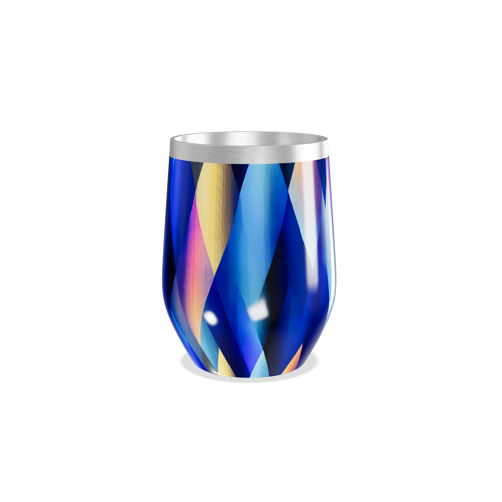 Copo Térmico Slim - Azul Geométrico Metalizado